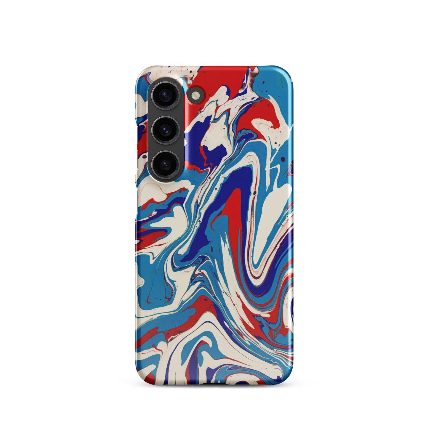 Elegant Red, White, Blue Acrylic Flow Painting Snap Case For Samsung® Phones - Abstract & Modern Art Design - Great Gift Idea For Art Lovers