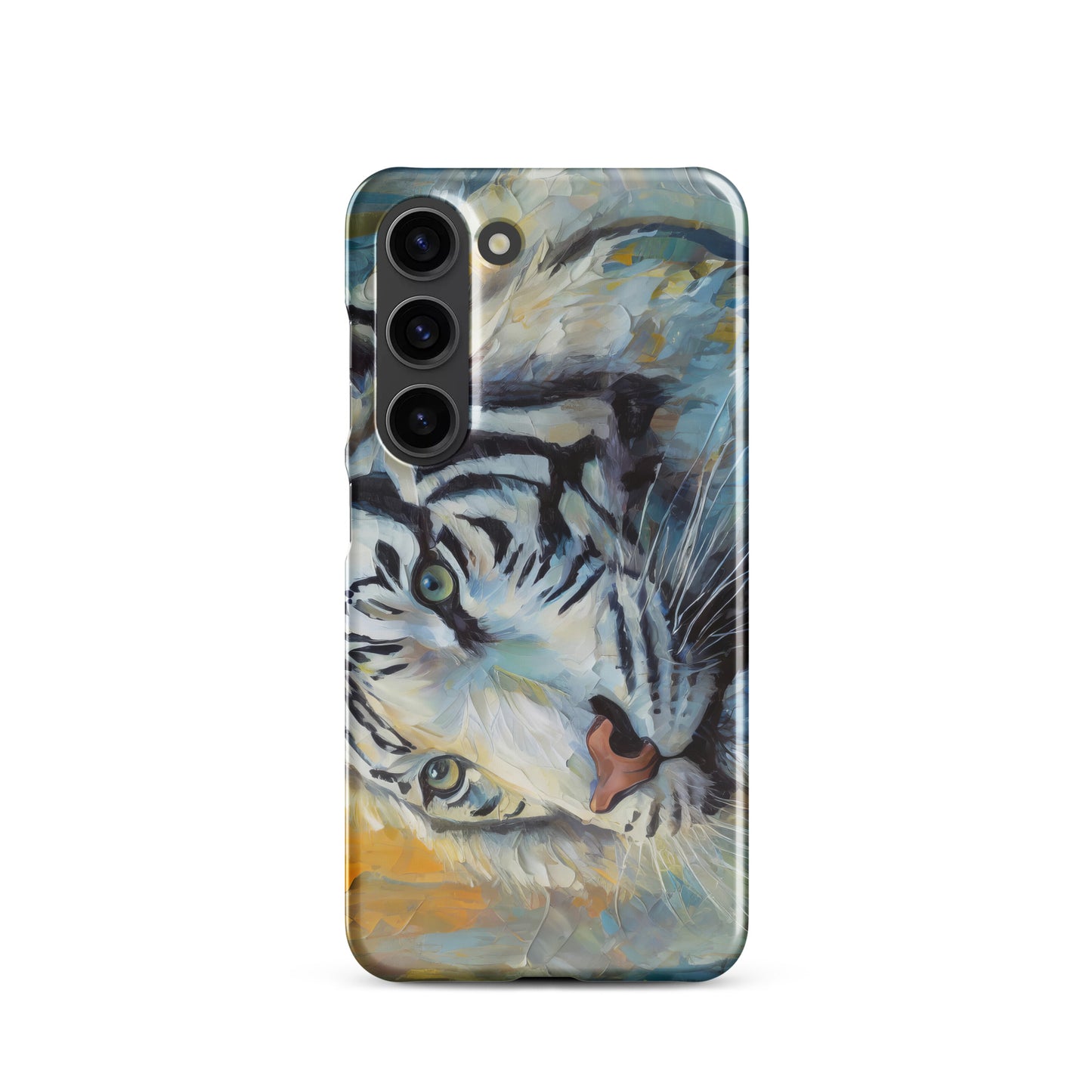 Majestic White Tiger Oil Painting Samsung Snap Case – Stylish & Elegant Wildlife Art Gift For Nature Lovers – Durable Phone Protection