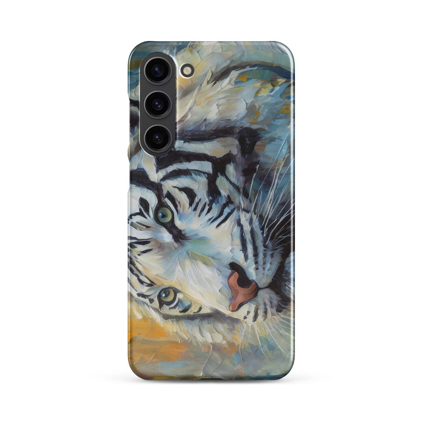 Majestic White Tiger Oil Painting Samsung Snap Case – Stylish & Elegant Wildlife Art Gift For Nature Lovers – Durable Phone Protection