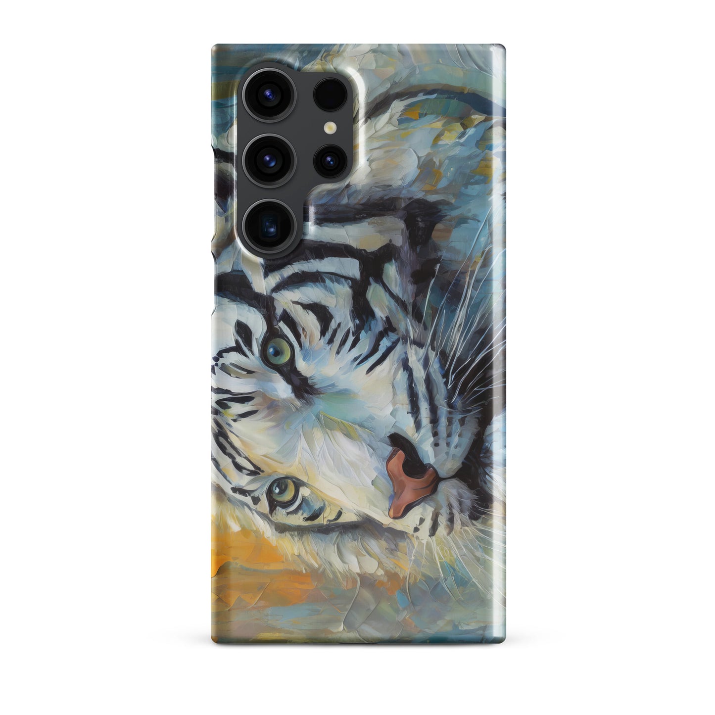Majestic White Tiger Oil Painting Samsung Snap Case – Stylish & Elegant Wildlife Art Gift For Nature Lovers – Durable Phone Protection