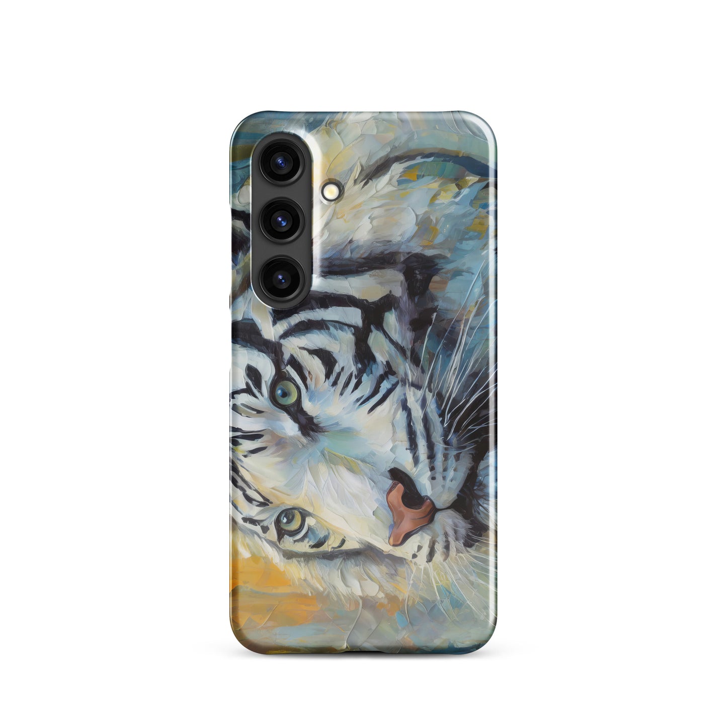 Majestic White Tiger Oil Painting Samsung Snap Case – Stylish & Elegant Wildlife Art Gift For Nature Lovers – Durable Phone Protection