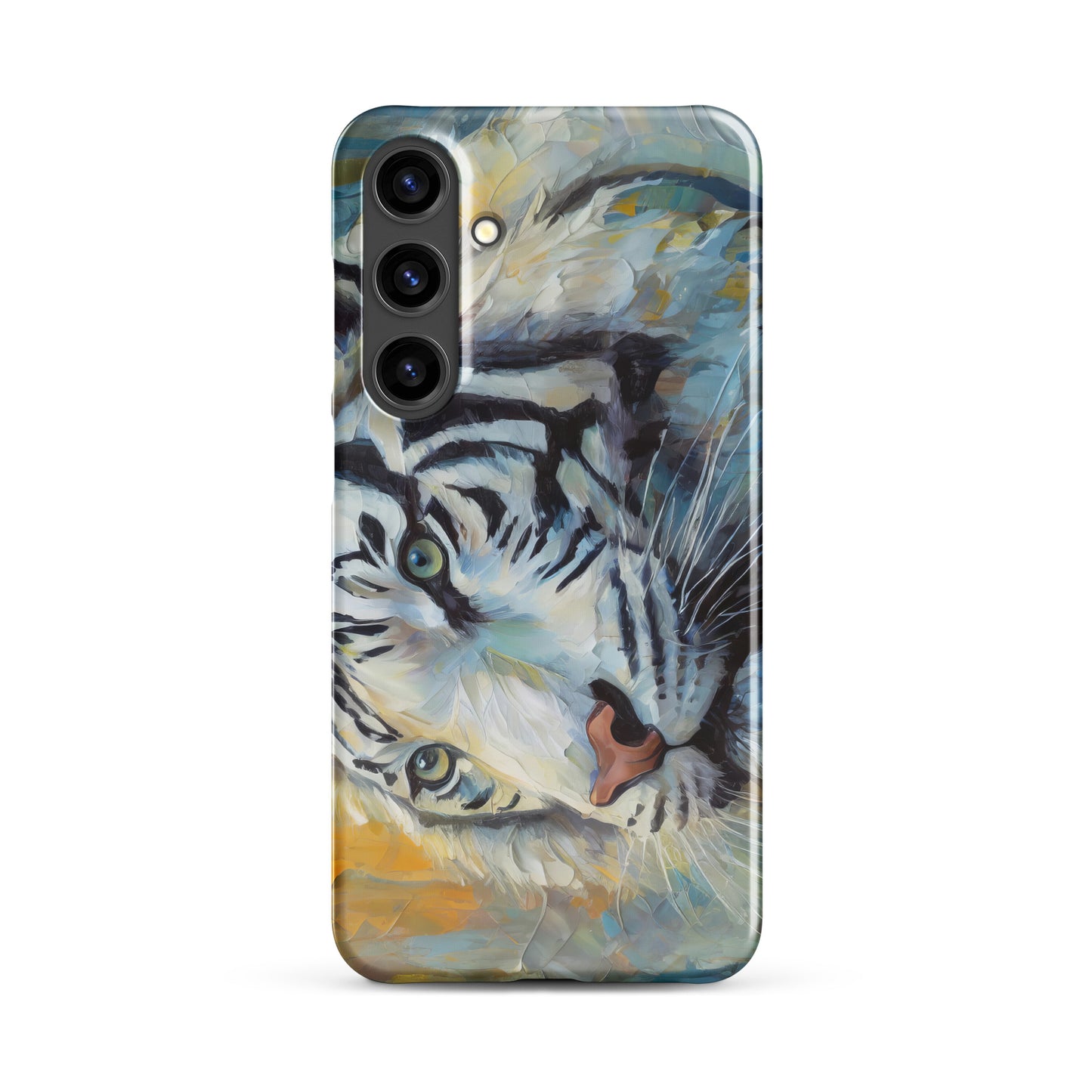 Majestic White Tiger Oil Painting Samsung Snap Case – Stylish & Elegant Wildlife Art Gift For Nature Lovers – Durable Phone Protection