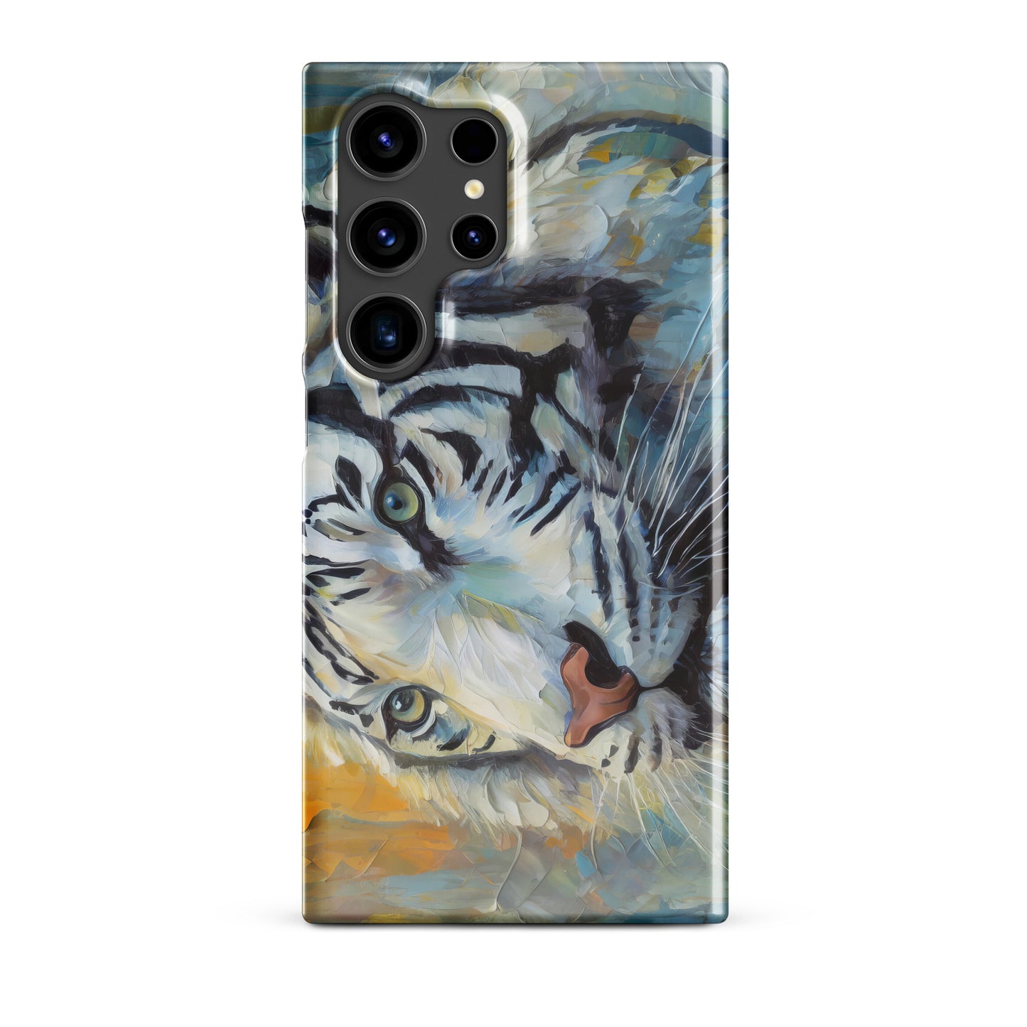 Majestic White Tiger Oil Painting Samsung Snap Case – Stylish & Elegant Wildlife Art Gift For Nature Lovers – Durable Phone Protection