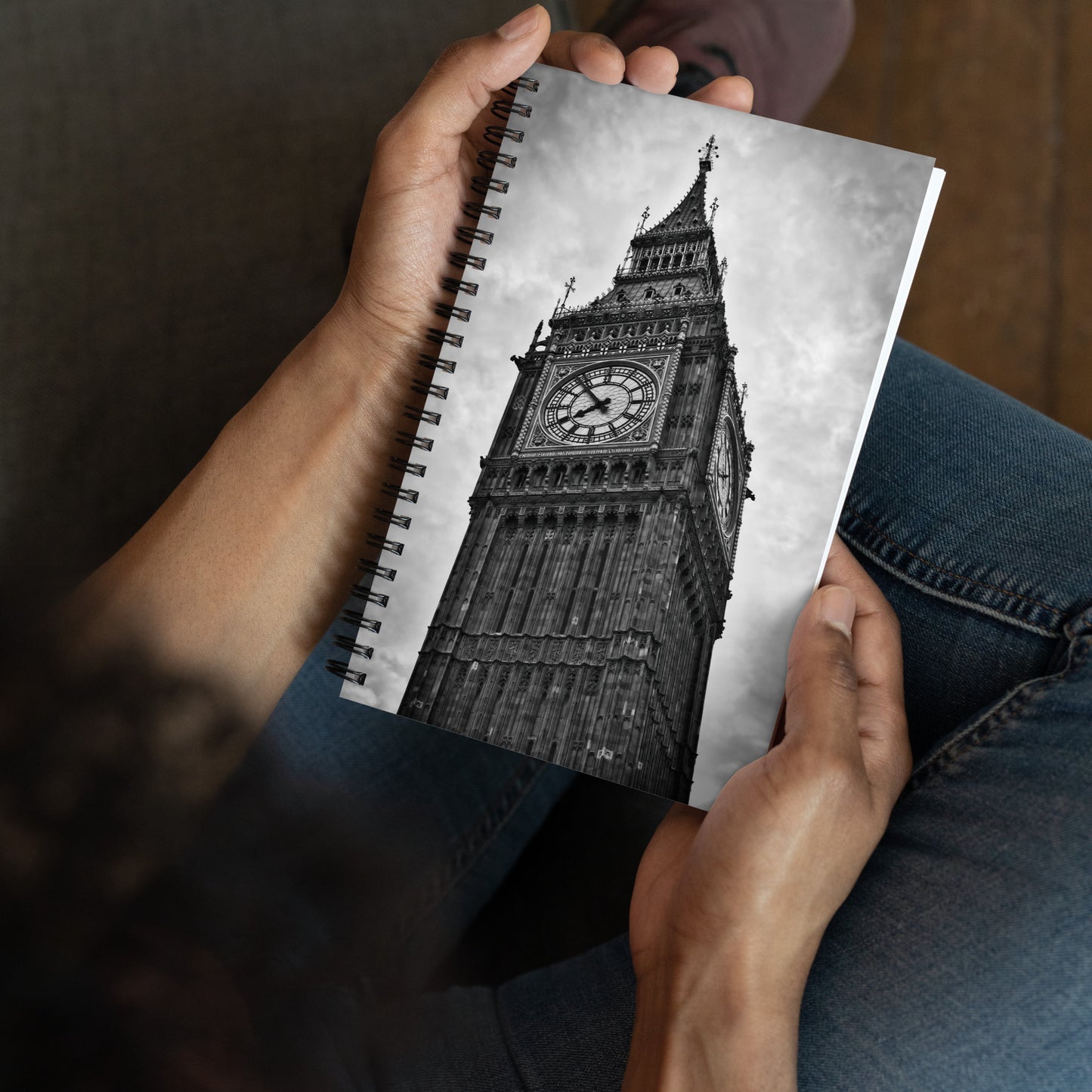 Big Ben Spiral Notebook - Stunning Black & White Photo, Elegant Home And Office Stationery Decor, Perfect Traveler Journal, Great Gift Idea