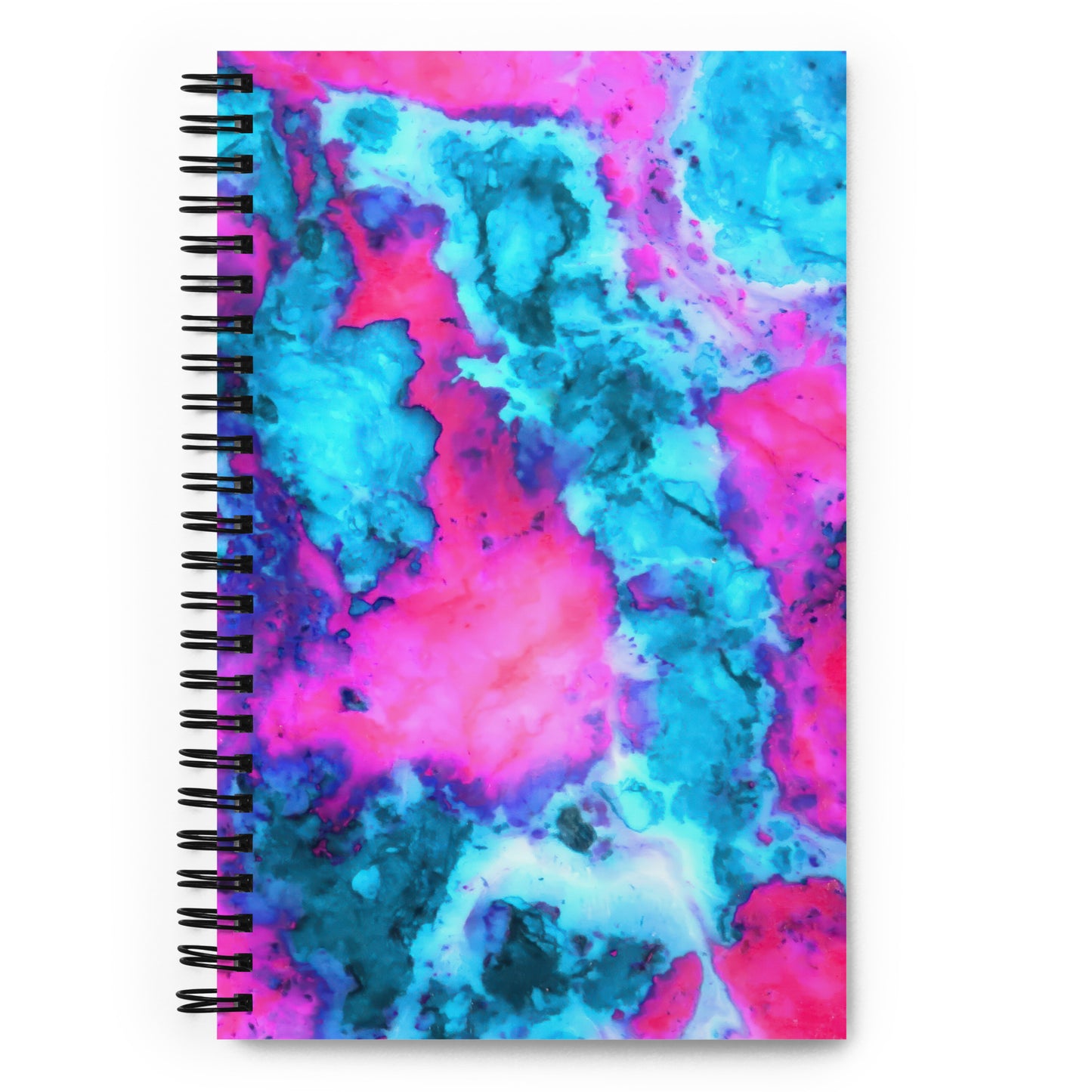 Vibrant Marble Abstract Spiral Notebook - Magenta & Cyan Art - Stylish & Durable - Perfect for Art Lovers & Creative Minds